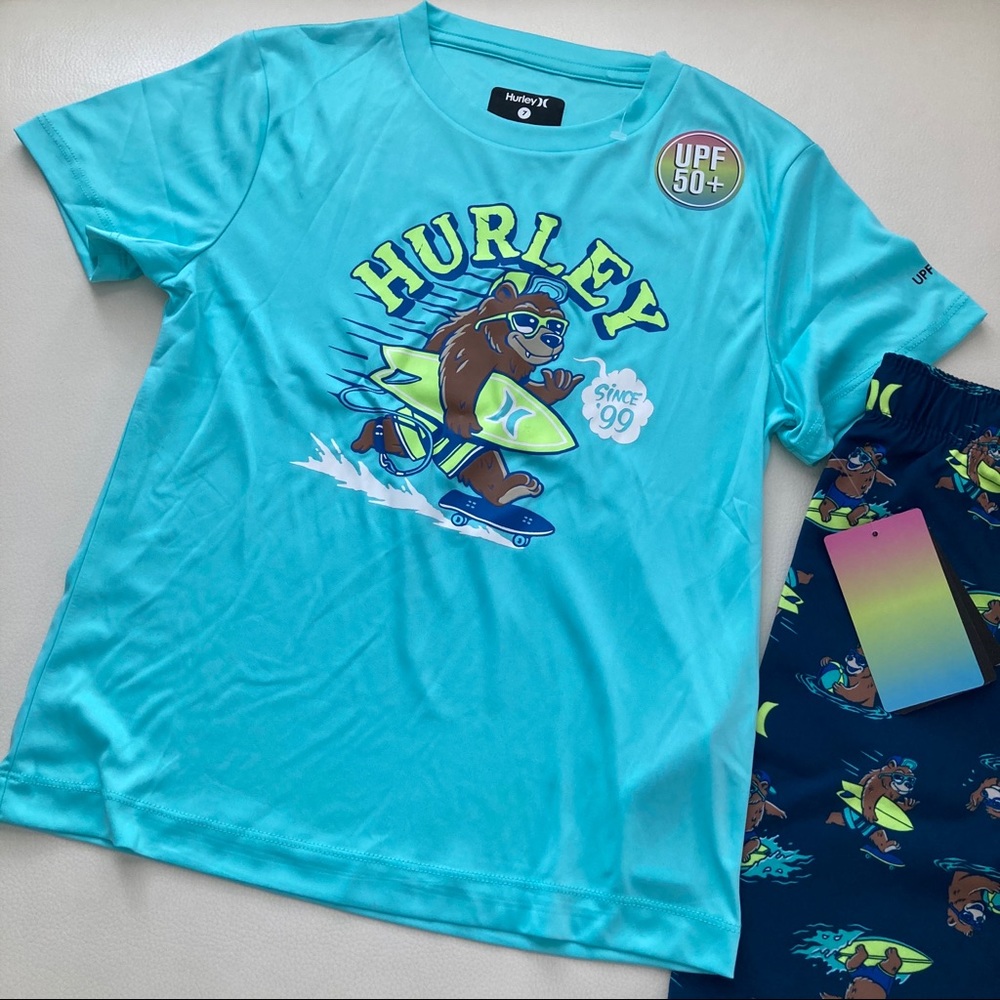 Hurley Neon Surf 🏄 cute shorts set 2227 - Picture 2 of 5